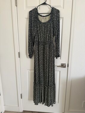 Target Black Floral Maxi Dress with Long Sleeves